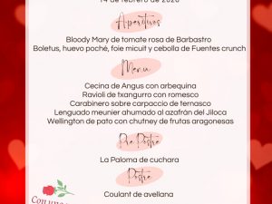 Menú San Valentín - 14 febrero